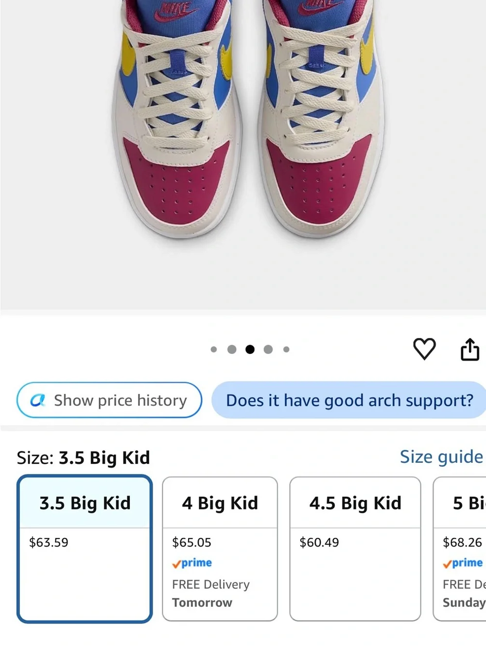 Kids Colorblock Sneakers with Hook-and-Loop Strap — White, Pink, Blue & Yellow